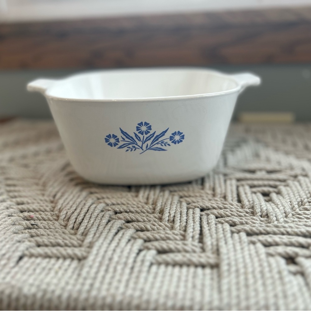 Rare Vintage CorningWare Pyroceram Casserole Dish Blue Cornflower